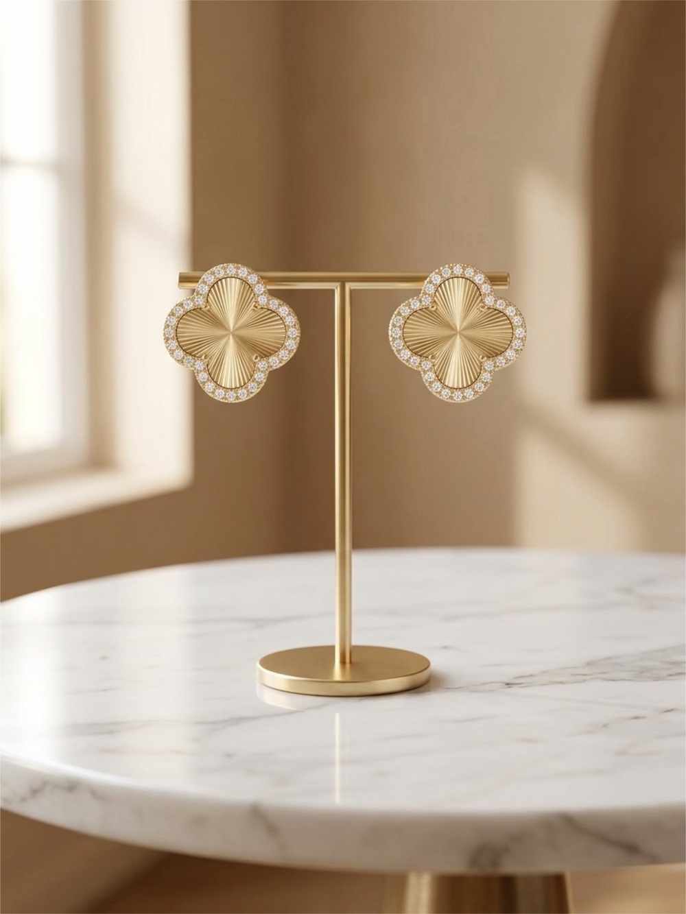 Gold Filled Quatrefoil Stud Earrings